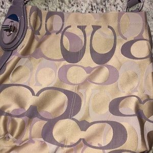 Cream and lilac coach signature purse